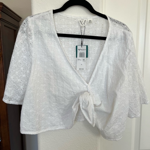 NWT Roxy long escape crop top in Snow White XL - Picture 4 of 8